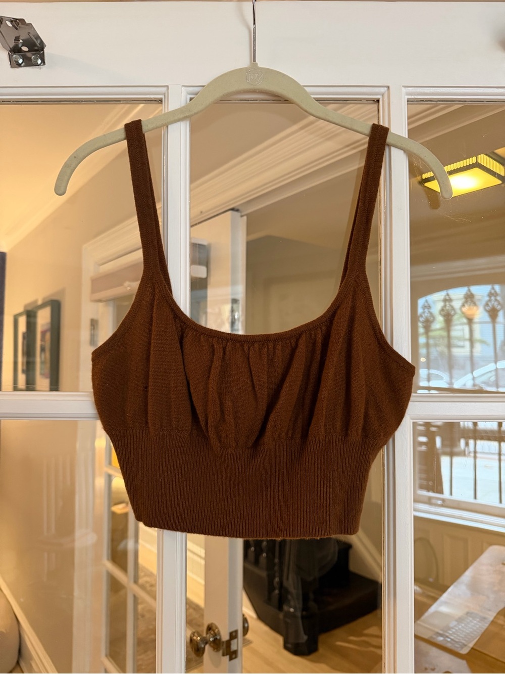 Reformation Brown Knit Cropped Tank & Cardigan